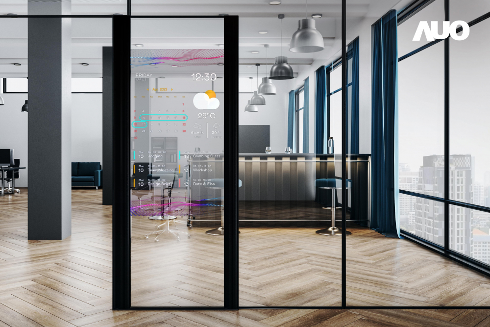 60吋Micro LED透明窗屏显示器，可依需求调整并延伸应用于不同场域，包括汽车侧窗或家庭玄关、智慧橱窗、商业展示等面向，提供丰富的信息娱乐内容